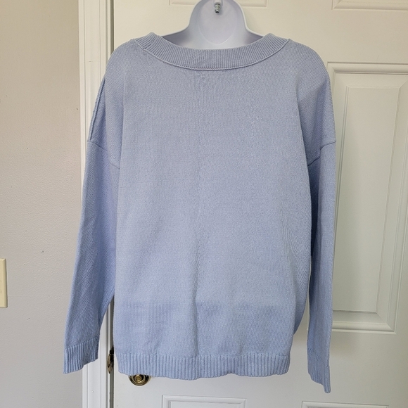 J Jill Perfect Spring Sweater Light Blue Knit Boat Neck Long Sleeve Size S - Picture 4 of 9
